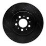 R1 04-07 Volvo V70 Rear Left Drilled & Slotted Black Brake Rotor