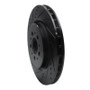 R1 04-07 Volvo V70 Rear Left Drilled & Slotted Black Brake Rotor