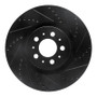 R1 04-07 Volvo V70 Front Right Drilled & Slotted Black Brake Rotor
