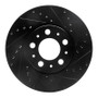 R1 99-09 Volvo S60 Front Right Drilled & Slotted Black Brake Rotor