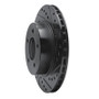 R1 87-90 Dodge Dakota 4WD Front Right Drilled & Slotted Black Brake Rotor