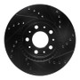 R1 95-04 Volvo C70 Front Left Drilled & Slotted Black Brake Rotor