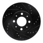 R1 93-95 Volvo 850 Front Right Drilled & Slotted Black Brake Rotor