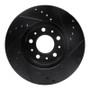 R1 91-95 Volvo 780 Front Left Drilled & Slotted Black Brake Rotor