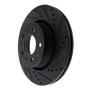 R1 82-92 Volvo 740 Front Right Drilled & Slotted Black Brake Rotor