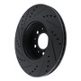 R1 82-92 Volvo 740 Front Right Drilled & Slotted Black Brake Rotor