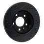 R1 82-90 Volvo 740 Front Right Drilled & Slotted Black Brake Rotor