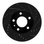 R1 82-90 Volvo 740 Front Right Drilled & Slotted Black Brake Rotor