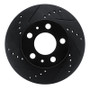 R1 76-93 Volvo 262 Front Left Drilled & Slotted Black Brake Rotor