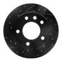 R1 02-06 Dodge Sprinter 3500 Front Left Drilled & Slotted Black Brake Rotor