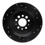 R1 67-74 Volvo 142 Rear Left Drilled & Slotted Black Brake Rotor