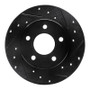 R1 88-92 Dodge Monaco Rear Right Drilled & Slotted Black Brake Rotor