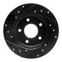 R1 88-92 Dodge Monaco Rear Right Drilled & Slotted Black Brake Rotor