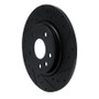 R1 17-25 Chrysler Voyager Rear Right Drilled & Slotted Black Brake Rotor