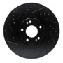 R1 20-25 Hyundai Palisade Front Left Drilled & Slotted Black Brake Rotor