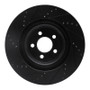R1 05-23 Chrysler 300 Front Right Drilled & Slotted Black Brake Rotor