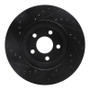 R1 01-10 Chrysler PT Cruiser Front Right Drilled & Slotted Black Brake Rotor