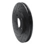 R1 95-00 Chrysler CIRRUS Front Left Drilled & Slotted Black Brake Rotor