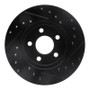R1 95-00 Chrysler CIRRUS Front Left Drilled & Slotted Black Brake Rotor