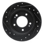 R1 17-25 Hyundai Elantra Rear Right Drilled & Slotted Black Brake Rotor