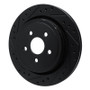 R1 89-95 Chrysler LeBaron Rear Left Drilled & Slotted Black Brake Rotor