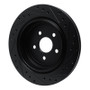 R1 89-95 Chrysler LeBaron Rear Left Drilled & Slotted Black Brake Rotor
