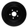 R1 89-95 Chrysler LeBaron Rear Left Drilled & Slotted Black Brake Rotor