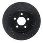 R1 89-95 Chrysler Daytona Front Right Drilled & Slotted Black Brake Rotor