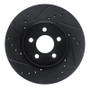 R1 89-95 Chrysler LeBaron Front Left Drilled & Slotted Black Brake Rotor