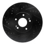 R1 15-21 Kia Sedona Front Left Drilled & Slotted Black Brake Rotor