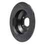 R1 15-20 Kia Sorento Rear Left Drilled & Slotted Black Brake Rotor