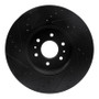 R1 09-10 Kia BORREGO Front Right Drilled & Slotted Black Brake Rotor