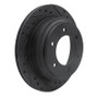 R1 92-04 Acura SLX Rear Right Drilled & Slotted Black Brake Rotor