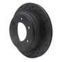 R1 92-04 Acura SLX Rear Left Drilled & Slotted Black Brake Rotor