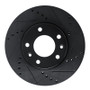 R1 03-05 Kia Sedona Front Right Drilled & Slotted Black Brake Rotor