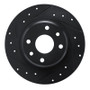 R1 90-93 Asuna SUNFIRE Rear Left Drilled & Slotted Black Brake Rotor