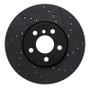 R1 16-24 Mini Cooper (Excl Clubman) Front Right Drilled & Slotted Black Brake Rotor