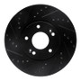 R1 15-19 Kia Soul EV Front Left Drilled & Slotted Black Brake Rotor