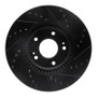 R1 15-19 Kia Soul EV Front Left Drilled & Slotted Black Brake Rotor