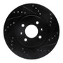 R1 12-23 Hyundai Accent Front Right Drilled & Slotted Black Brake Rotor