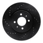 R1 12-23 Hyundai Accent Front Left Drilled & Slotted Black Brake Rotor