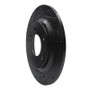 R1 13-25 Hyundai Kona Rear Left Drilled & Slotted Black Brake Rotor