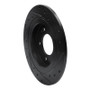 R1 13-25 Hyundai Kona Rear Left Drilled & Slotted Black Brake Rotor