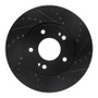 R1 10-13 Kia Forte Koup Front Right Drilled & Slotted Black Brake Rotor