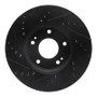 R1 07-10 Kia Rondo (Canada) Front Right Drilled & Slotted Black Brake Rotor