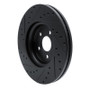 R1 17-19 Jaguar F-Pace Front Right Drilled & Slotted Black Brake Rotor