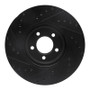 R1 03-05 Jaguar Vanden Plas Front Right Drilled & Slotted Black Brake Rotor