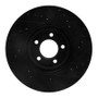 R1 03-05 Jaguar S-Type Front Left Drilled & Slotted Black Brake Rotor