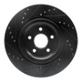 R1 14-21 Jaguar F-Type Rear Right Drilled & Slotted Black Brake Rotor