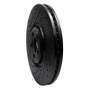 R1 10-24 Jaguar XF Front Left Drilled & Slotted Black Brake Rotor